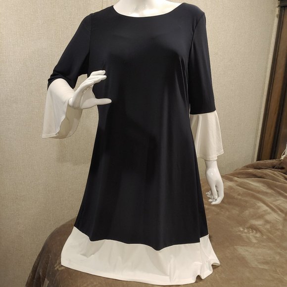 Tommy Hilfiger Dresses & Skirts - Tommy Hilfiger Dark Blue/White Bell Sleeve Dress